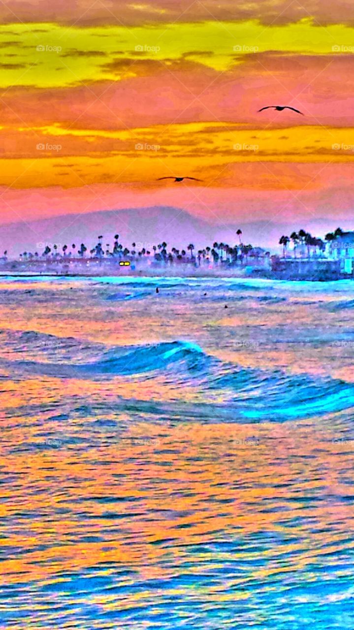 "Oceanside Pier At Sunset"