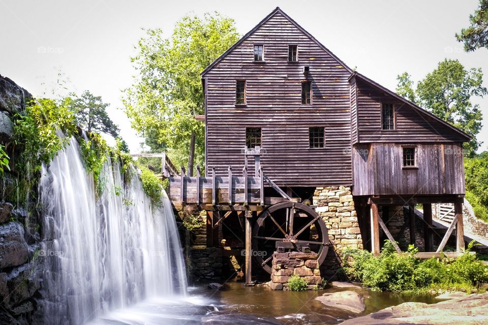 Nothing like the mill just after a summer rain, and the greenery on the waterfall just keeps on growing. Historic Yates Mill County Park in Raleigh North Carolina. 
