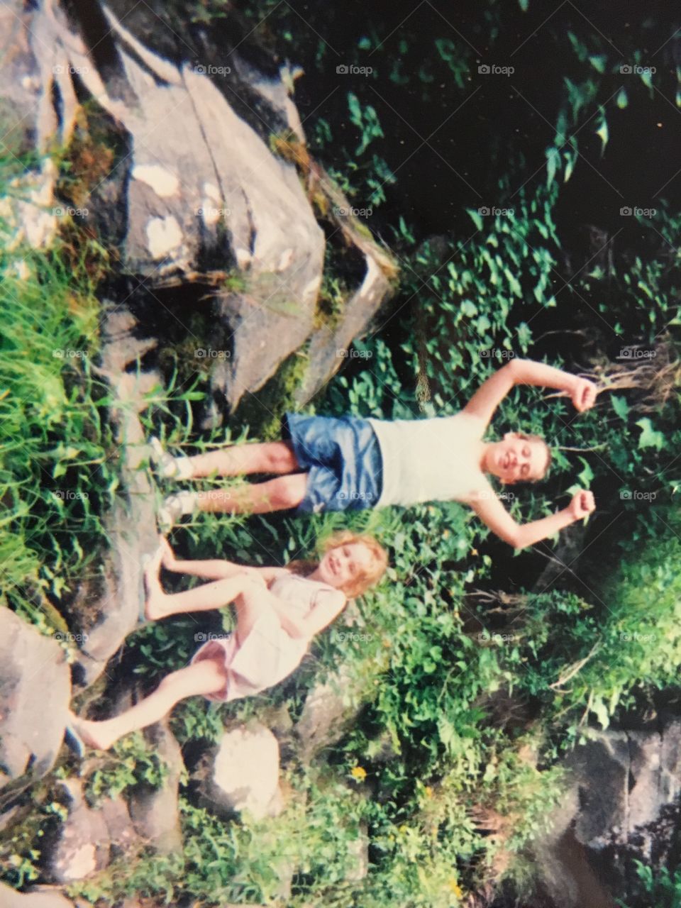 My brother and I climbing a mountain