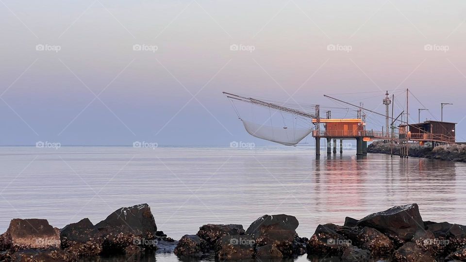 View of the marine bay in comacchio, Italy 