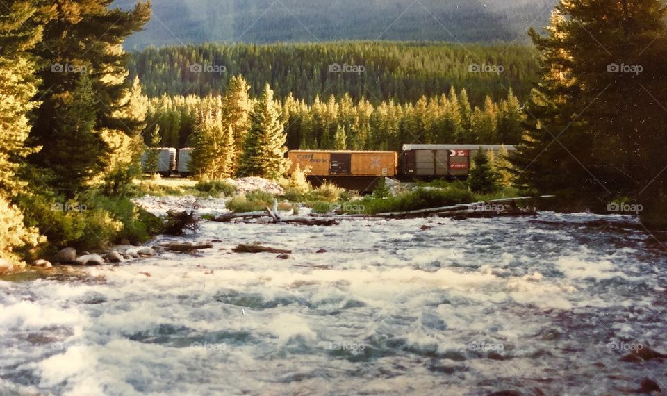 Train crossing a river