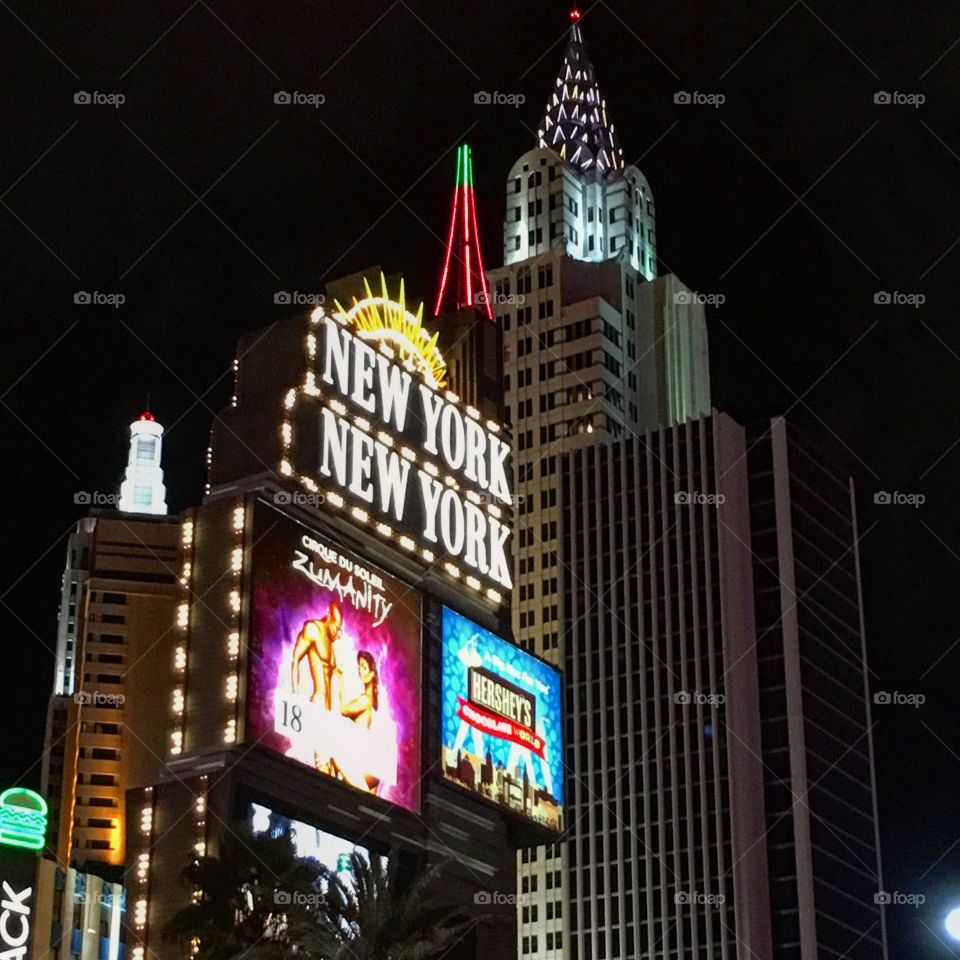 Vegas New York at night 