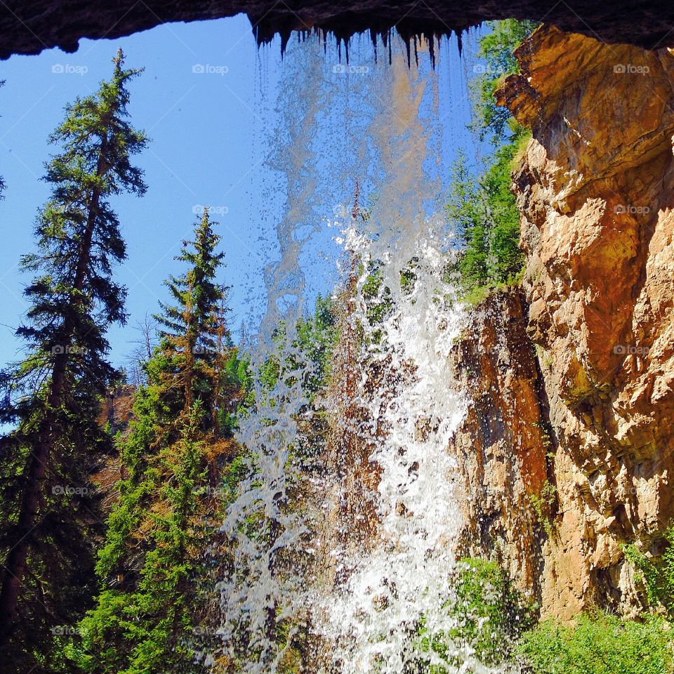 Behind the waterfall 