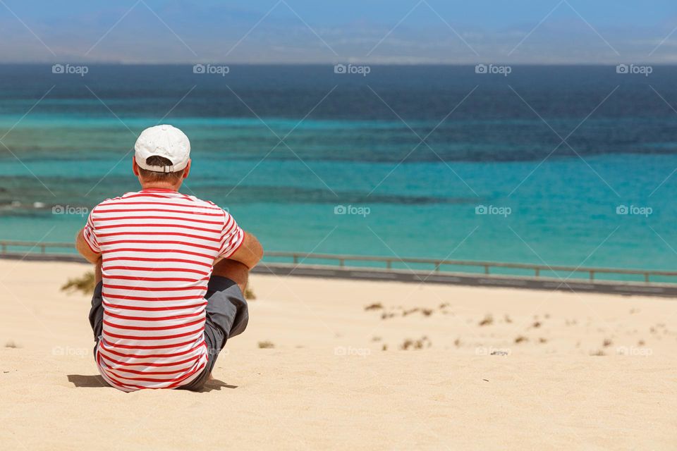 man contemplating the view