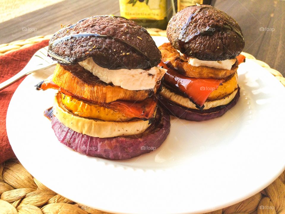 Grilled vegetable stacks 