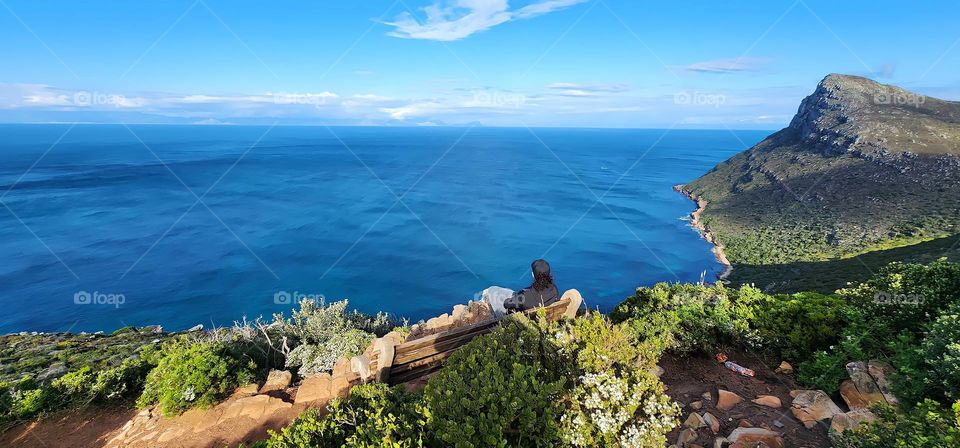 Beautiiful breathtaking view from this spot in Cape point nature reserve, South Africa