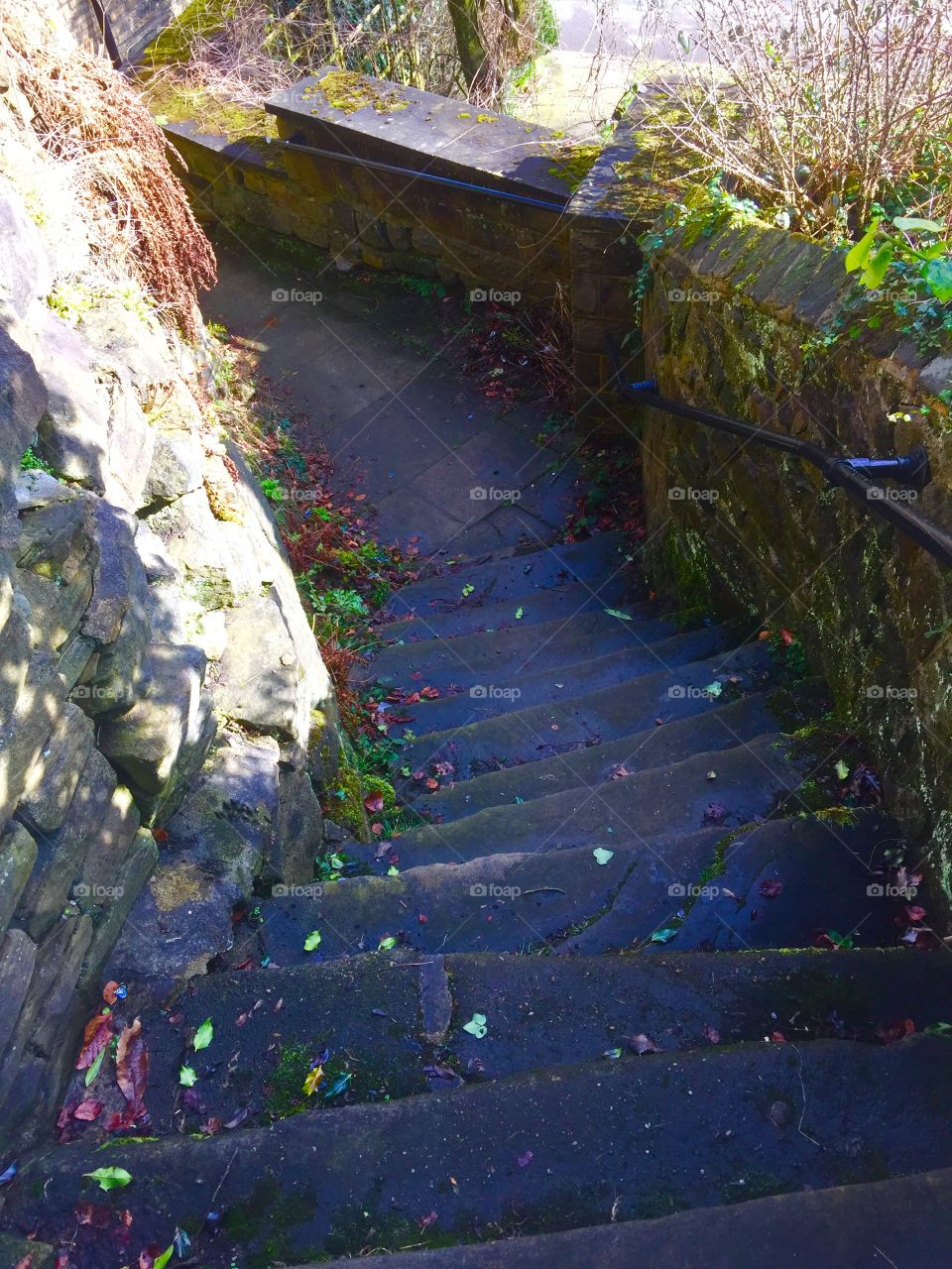 Old stone steps in a small northern town