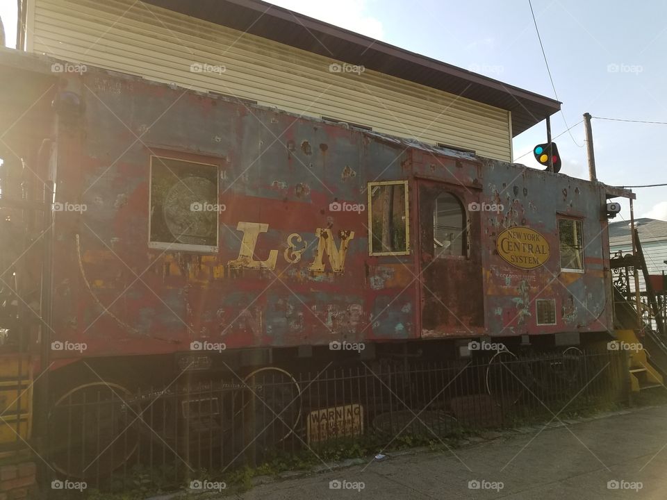 Train car that has seen better days.