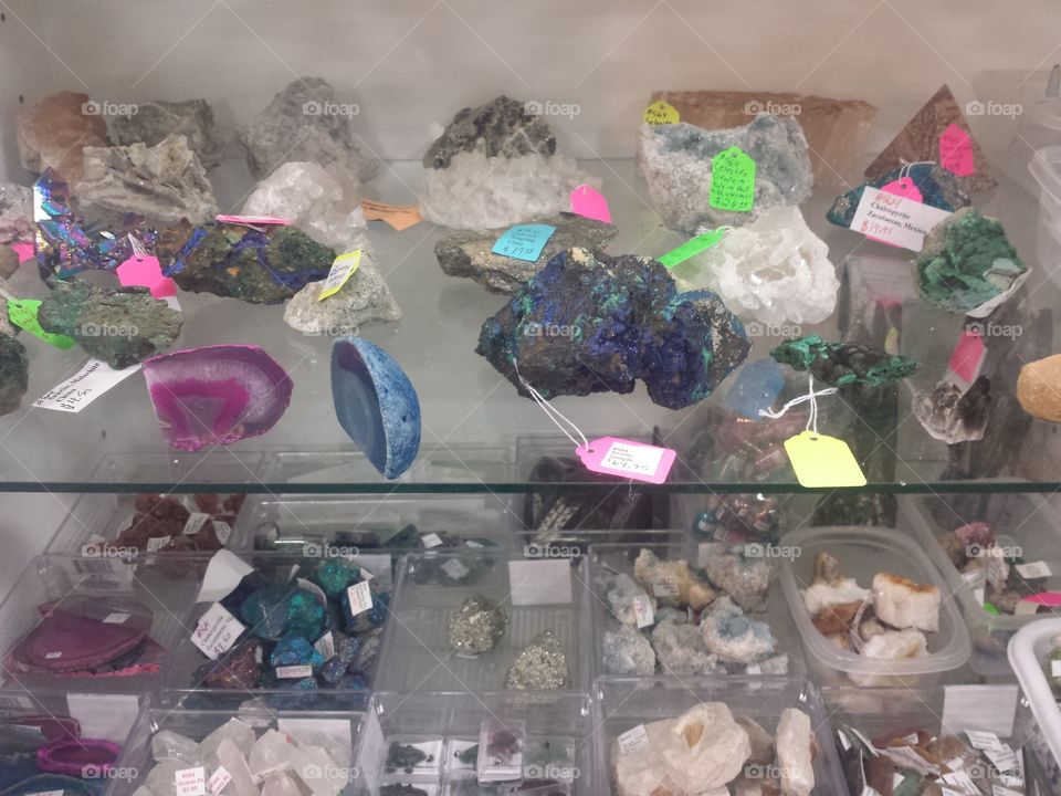 Raw stone in the cabinet