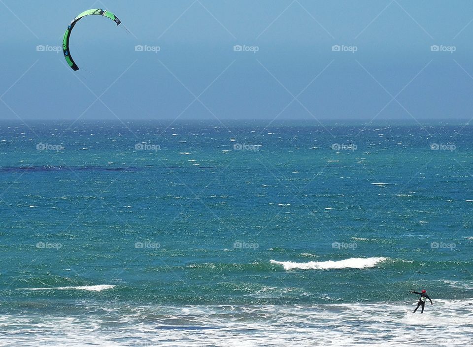 Windsurfing. Windsurfers On The California Coast
