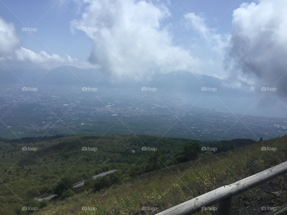 City view from mountain top