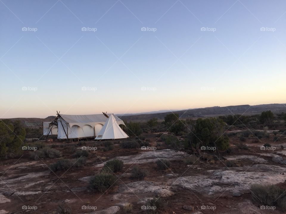 Canvas Tents in the desert 