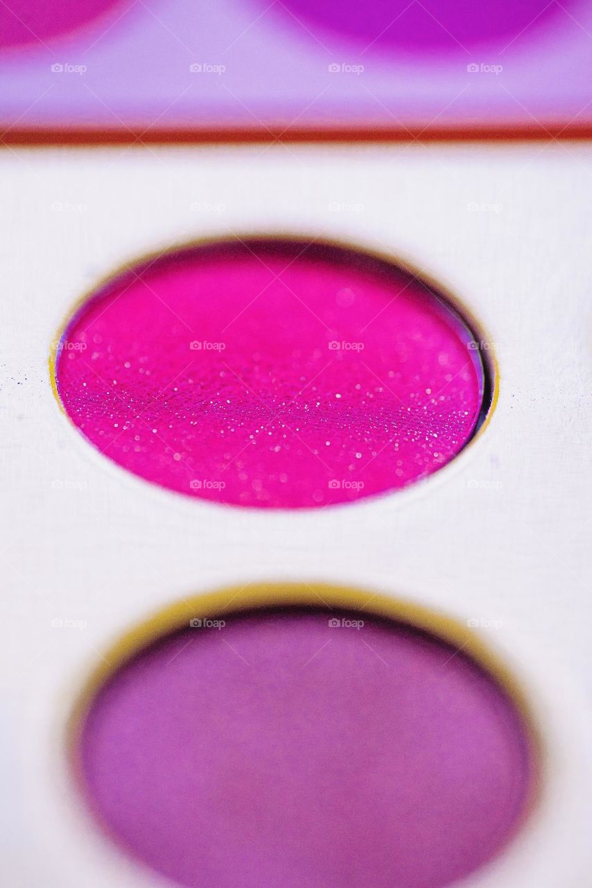 Magenta eyeshadow.