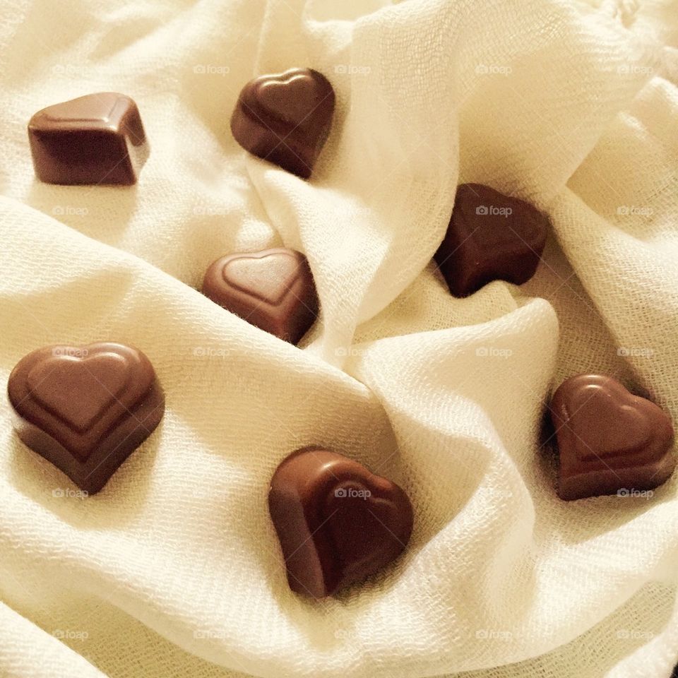 Food . Chocolate hearts 