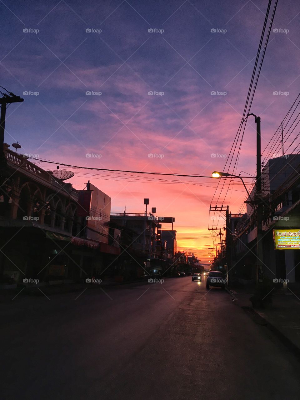 Very beautiful sky in the morning in Nongkhai, Thailand 