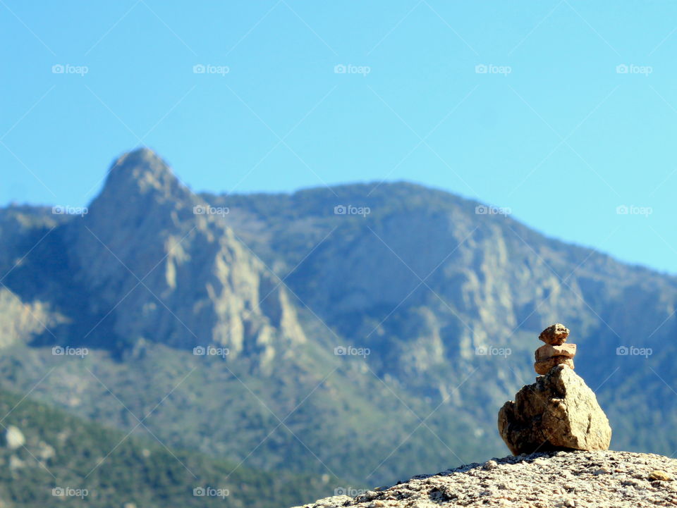 Stack of rocks at mountain