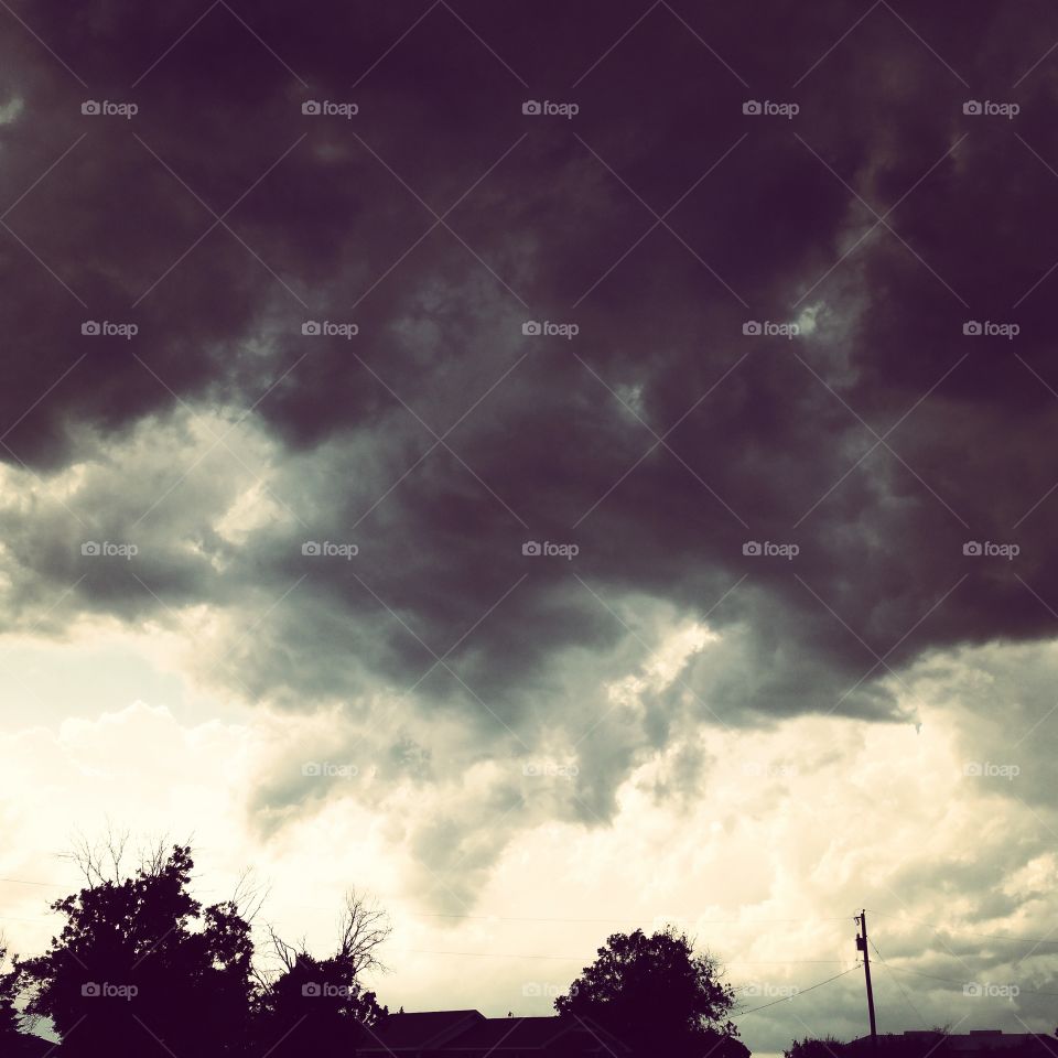 The Storm . Thunderstorms rolling in on the countryside 