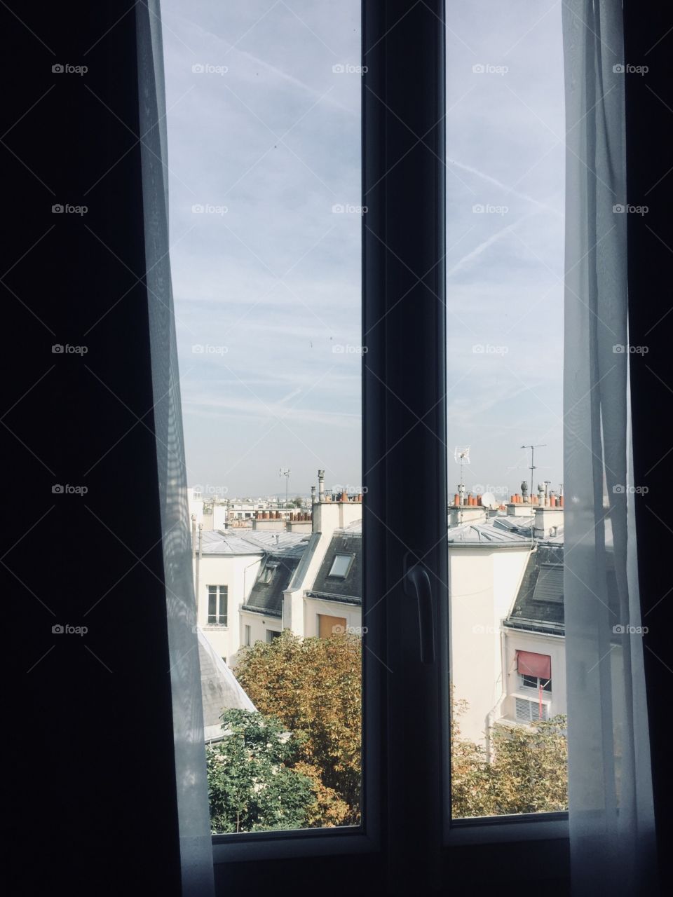 Looking through window