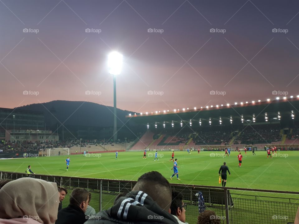 football (soccer) match in Zenica on Bilino Polje