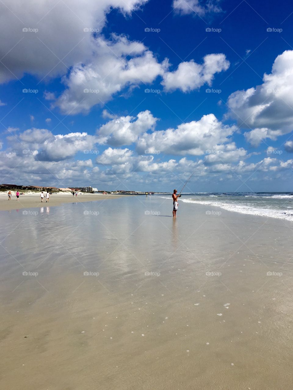 Fishing on the beach