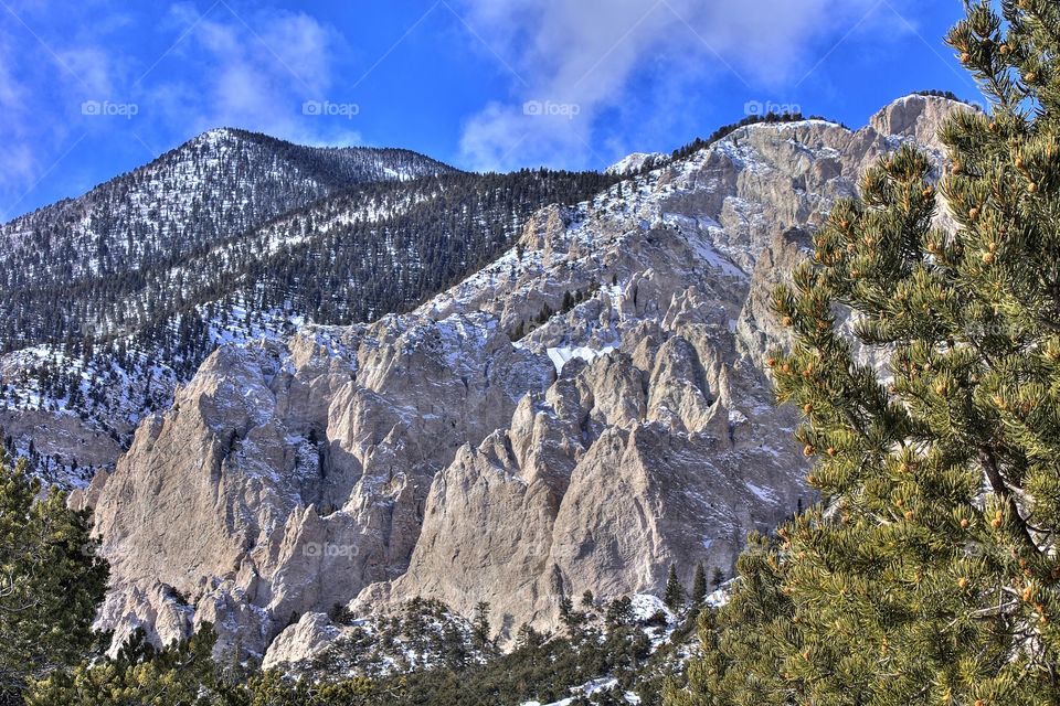 chalk cliffs. winter snow blankets the chalk cliffs of central Colorado