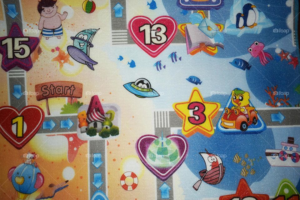 number and colour  backround carpet  for kids