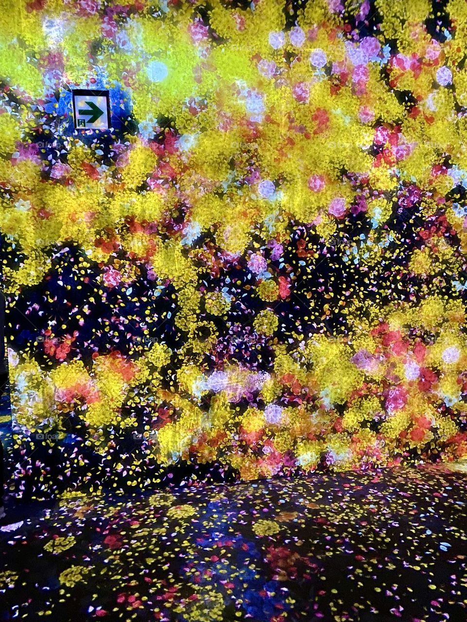 Yellow lighting inside the room