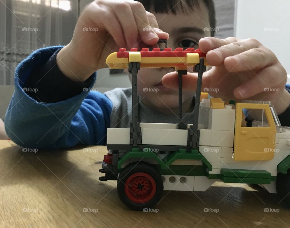 Lego truck boy
