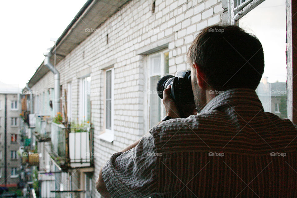 A man taking a picture 