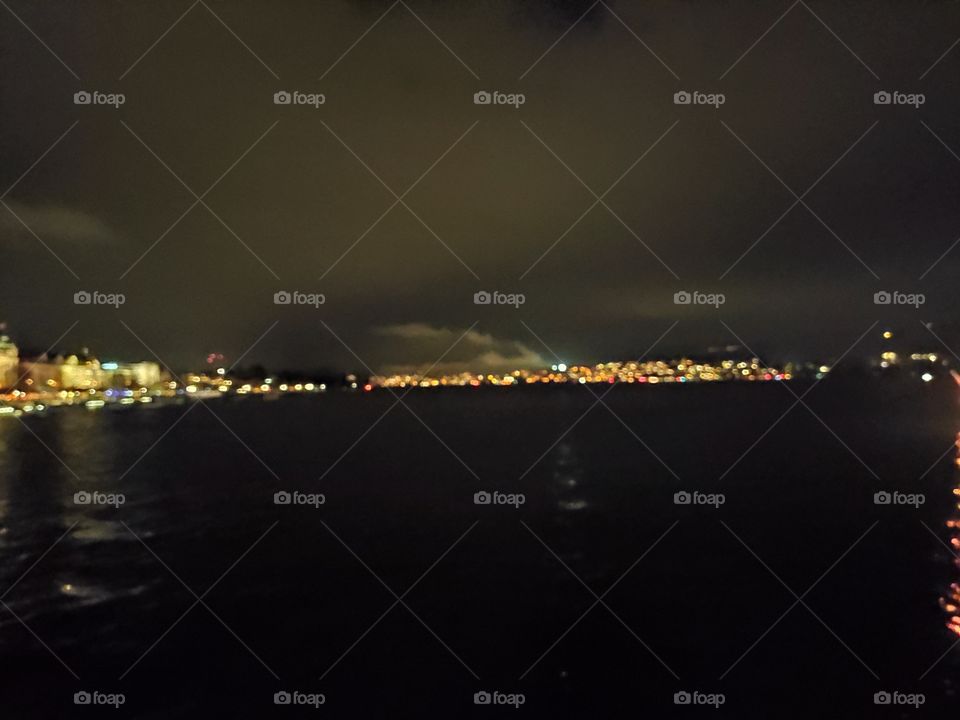 Zurich Switzerland Zurich lake by night