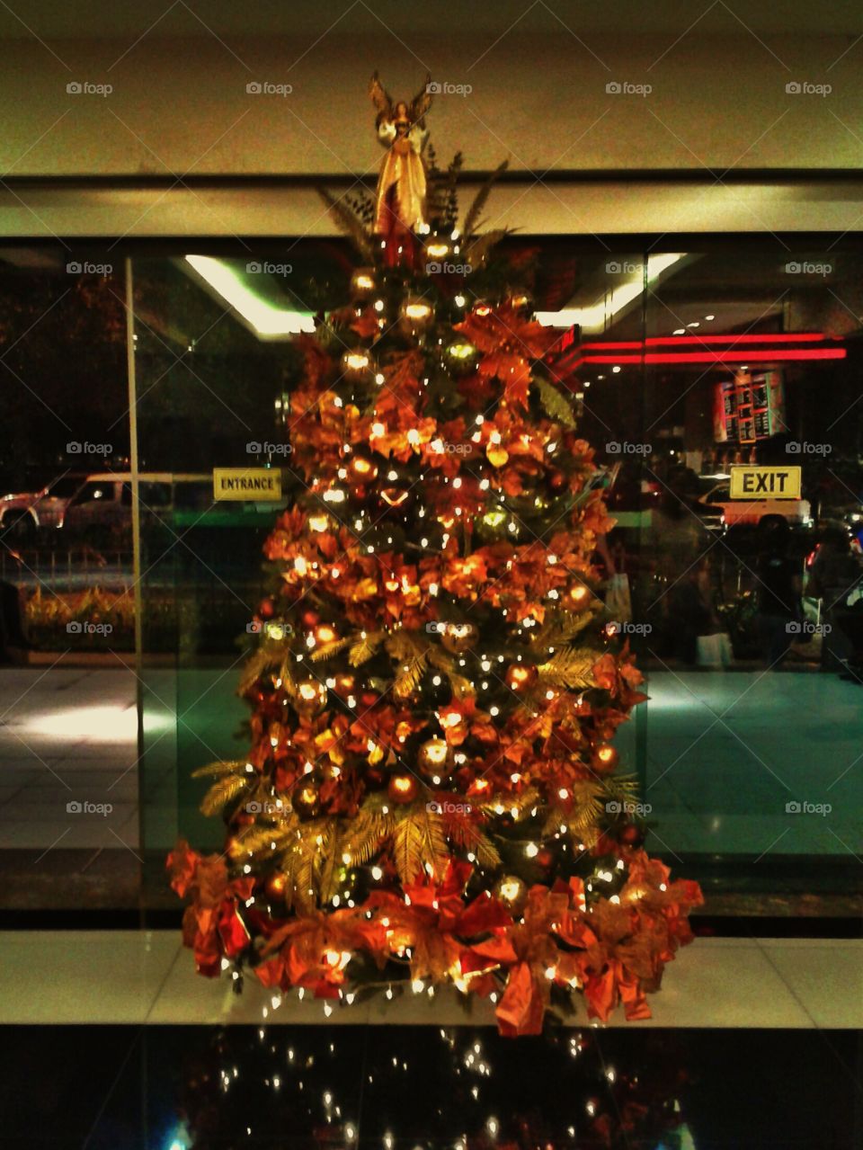 christmas tree at the office. christmas tree at the lobby of our office building