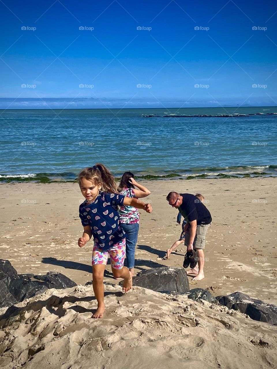 Running on the rocks. 