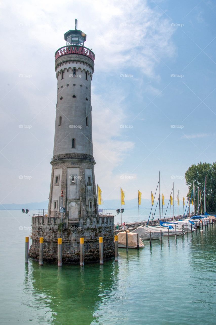 Seehafen lighthouse in lindau 