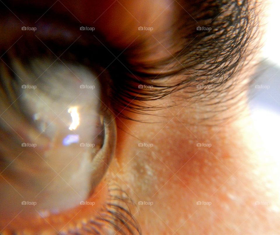 close-up of human eye with details of iris