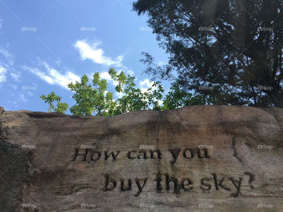"How can you buy the sky?"