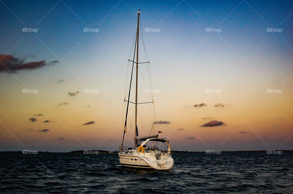 Nautical vessel in sea