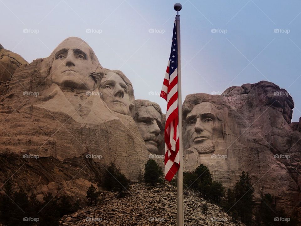 Rushmore. The iconic mount seen from the amphitheatre below