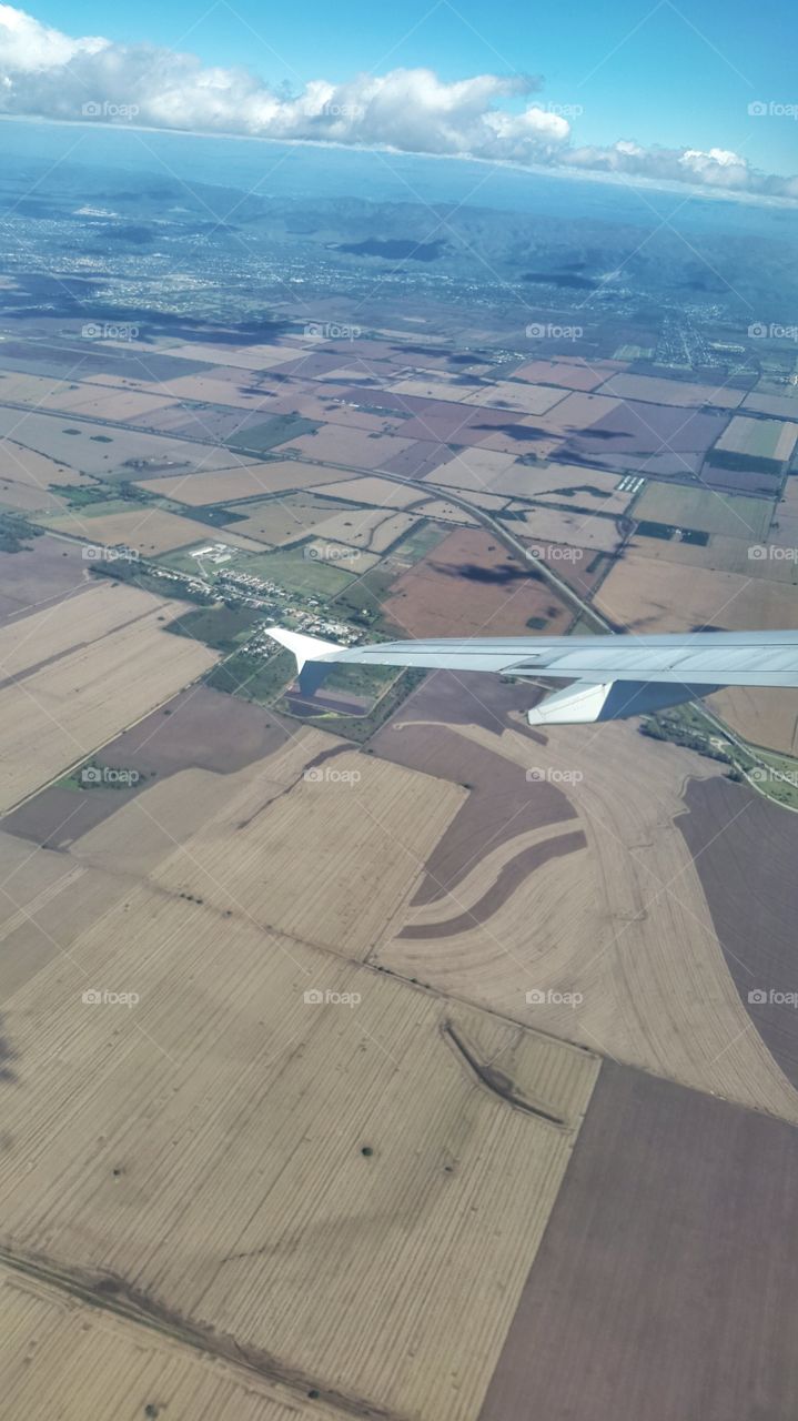 aerial view of fields