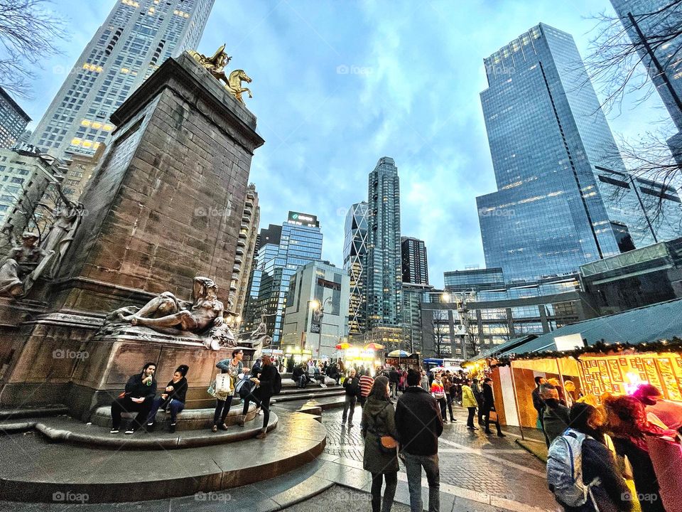 Christmas market at Columbus Circle 