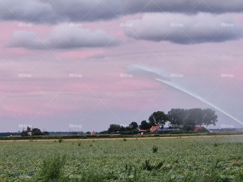 Spraying water with the dry days