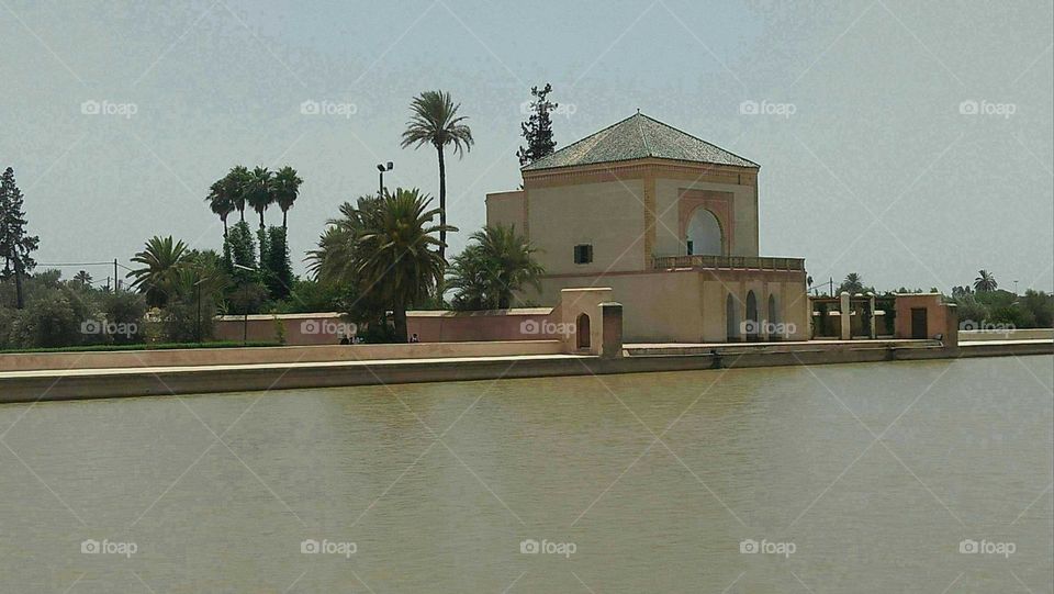 Beautiful menara garden at marrakech city in Morocco.