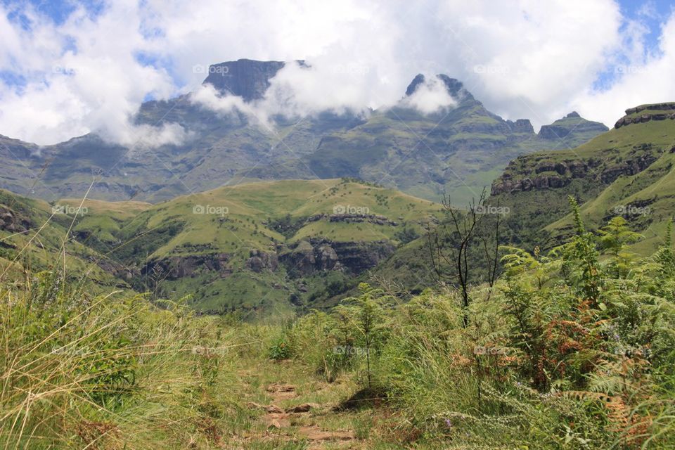 Scenic view of mountain against sky