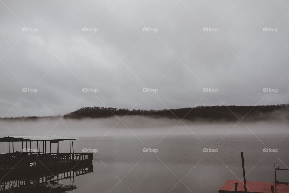 Foggy lake