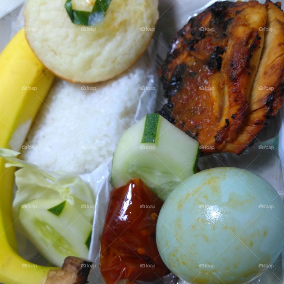 Rice box with complete menu