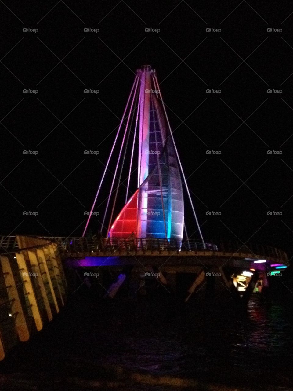 Puerto Vallarta Pier Tower #2, nighttime
