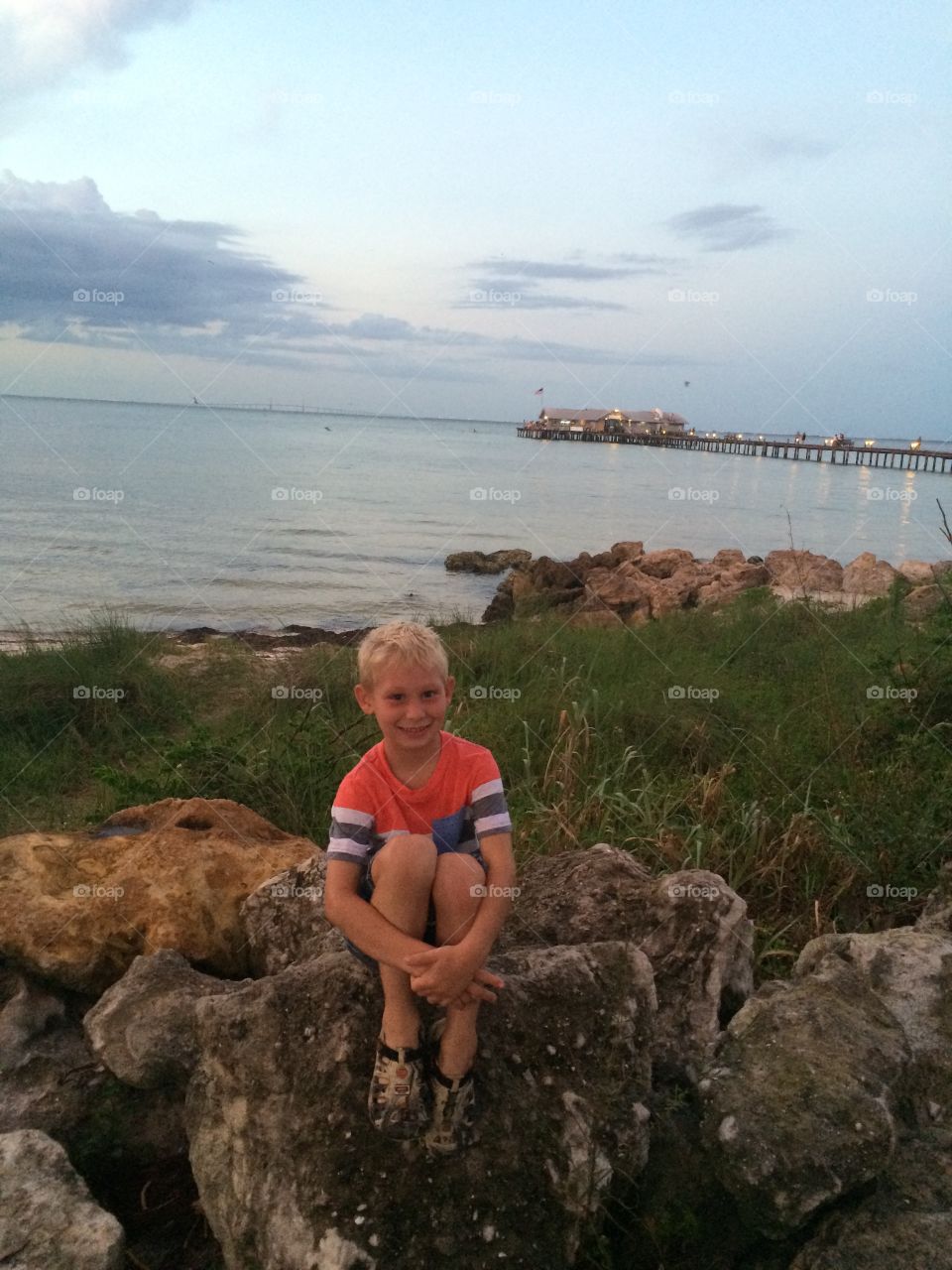 Sunset at the pier. Watching the sunset at the pier
