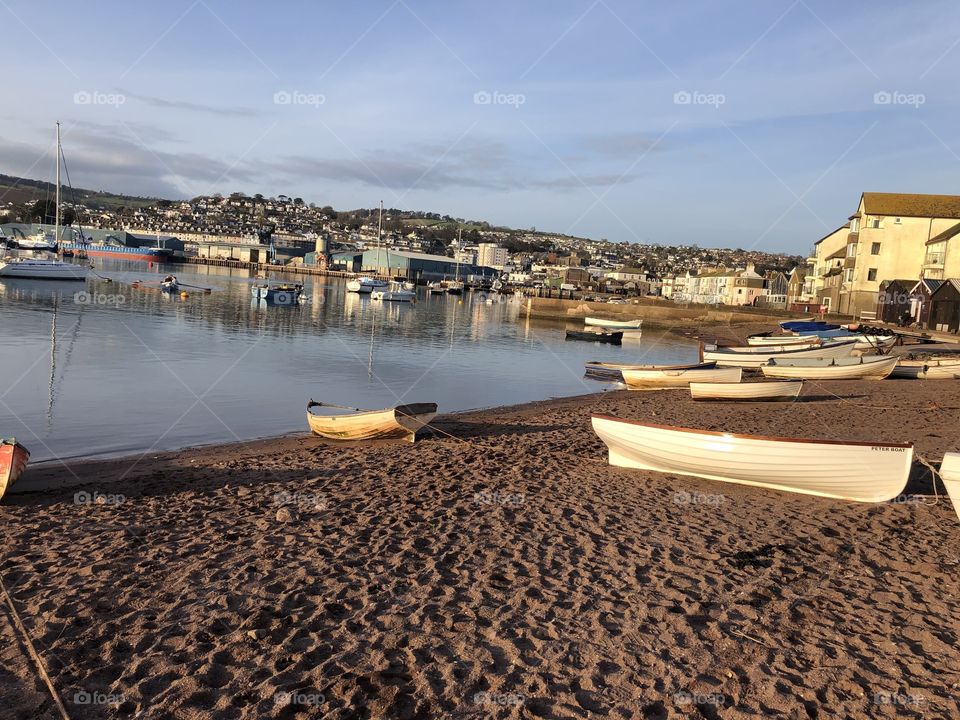 Another most lovely photo of the harbor and estuary of Teignmouth, in Winter 2020.