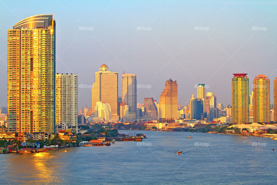 river building bangkok boat by sonchai