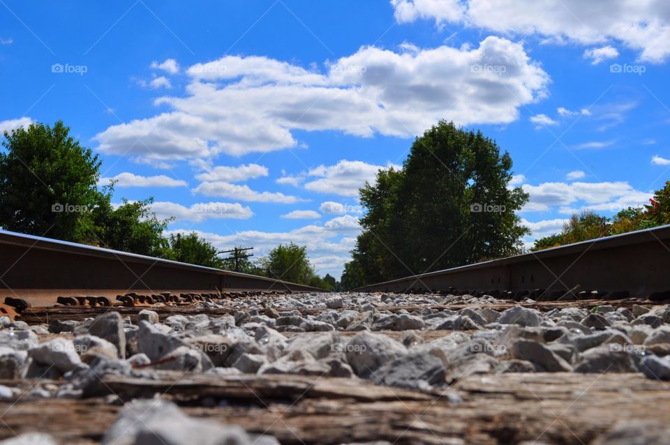 perspective railroad . I saw a long straight stretch of train track and thought this would be a great picture