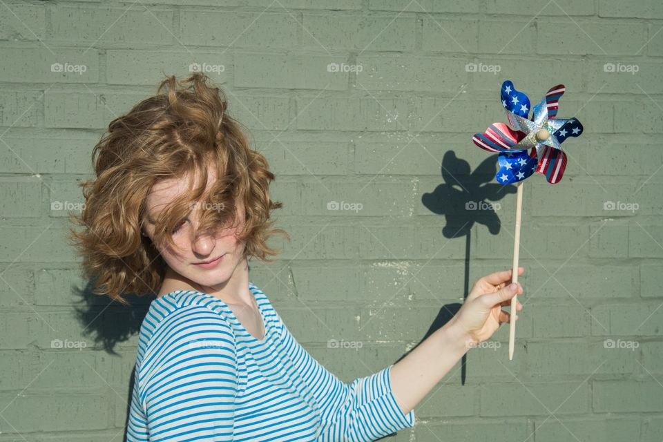 Girl with pinwheel
